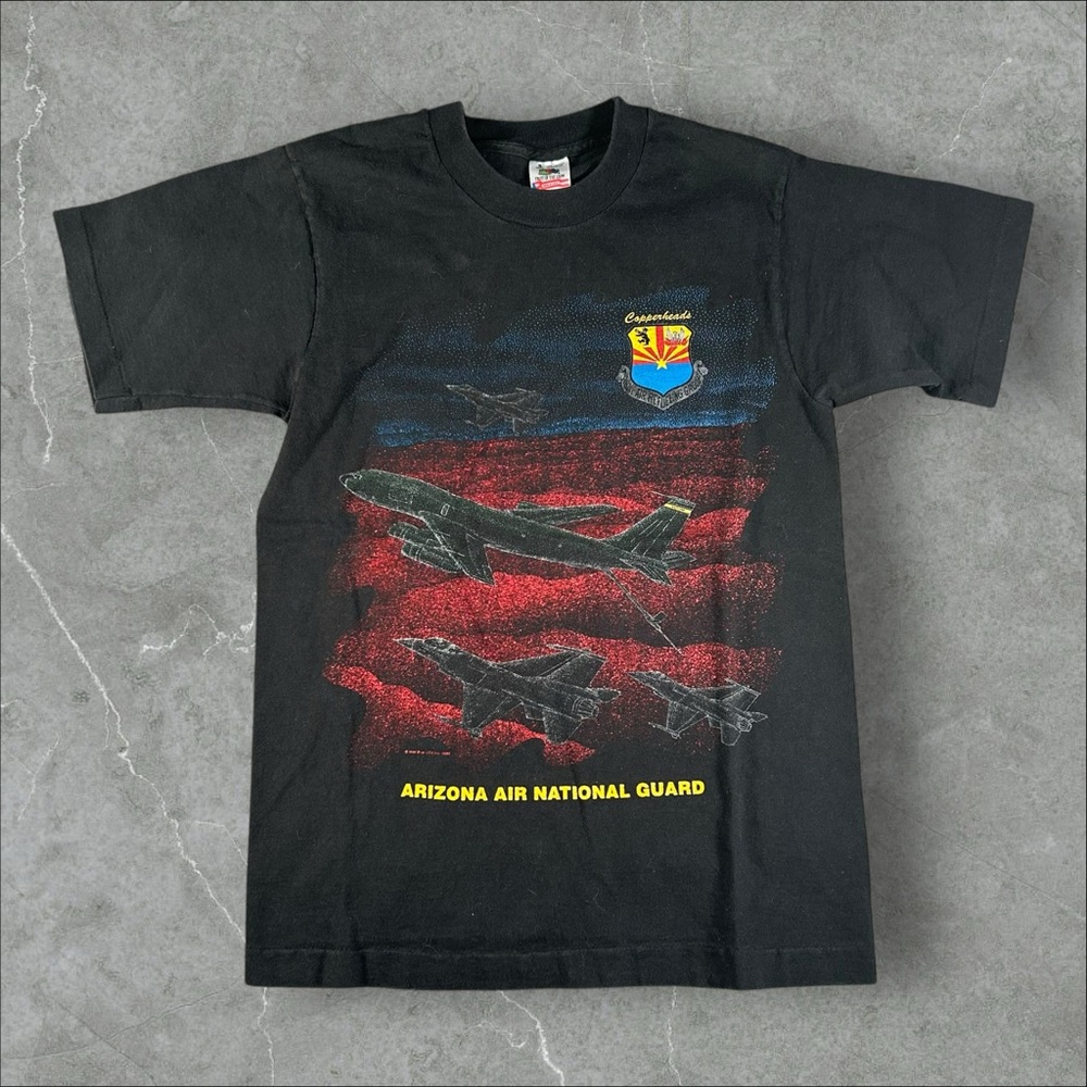 Vintage Arizona Air National Guard Shirt Mens Small Black 90s Single Stitch Rare
